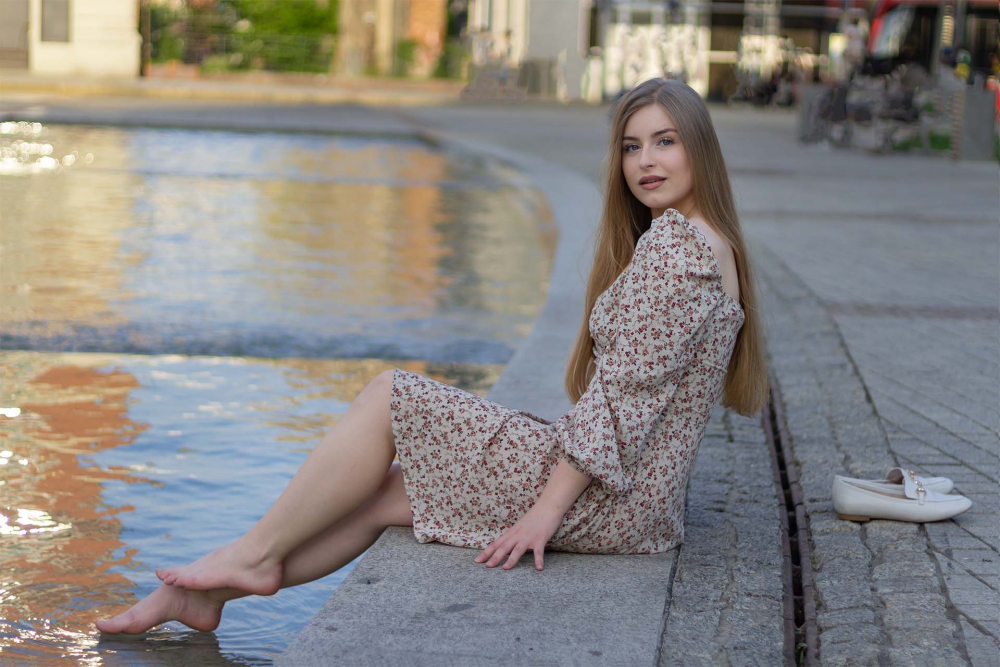 Shoes Off  blonde,  dress,  girl,  beauty,  bautiful-girl,  young,  white-dress,  noshoes, 